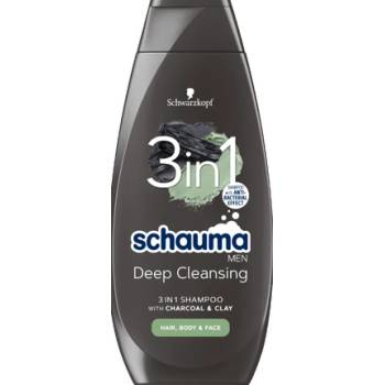 Schauma Шампоан за мъже 3в1 с активен въглен Deep cleansing 400мл