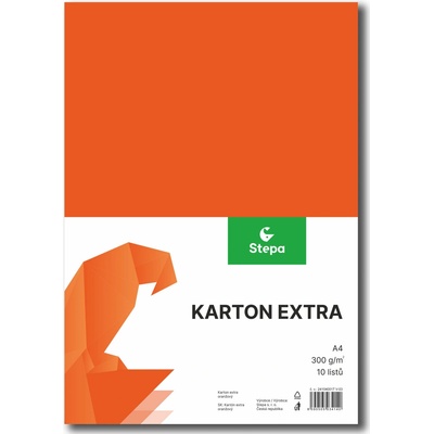 STEPA Barevný karton EXTRA 300g A4/10listů - oranžový Množství: bal