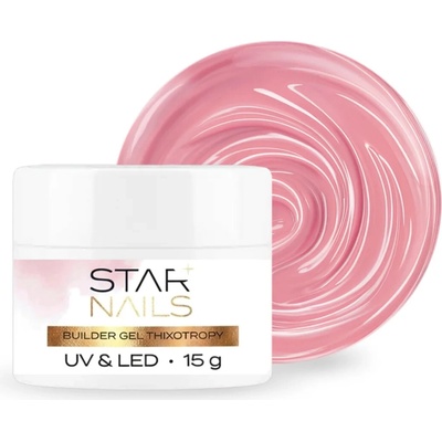 Starnails Uv Led Builder gel Thixotropy stavební tixo gel s tekutou pamětí Powder pink 005 15ml
