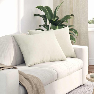 vidaXL Диван възглавници 2 pcs Крем 70 x 50 cm Кордюрова тъкан (42013765)