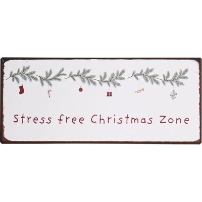 Ib Laursen Dekorativní plechová cedule Christmas Zone, multi barva, kov