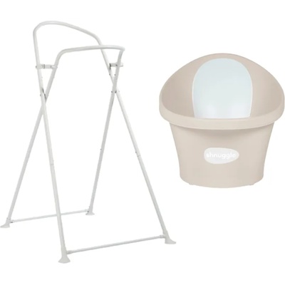 Shnuggle - световно-награждавана бебешка вана за къпане с клапа - цвят Taupe (SBP-TPE-EUR+SHN-BST-STRP)