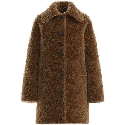HUGO Палто HUGO Mimina 10273907 coat - Brown (Light / Pastel Brown)