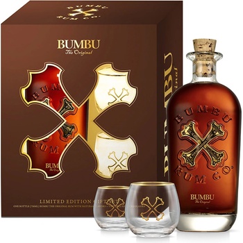 Bumbu Rum 40% 0,7 l (dárčekové balenie 2 poháre)