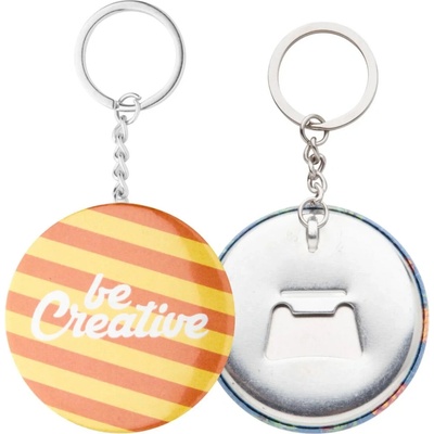 KeyBadge Bottle přívěšek na klíče s plackou: stříbrná, bílá