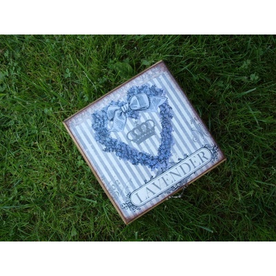 levandule-online.cz Krabička, šperkovnice 19 x 19 cm - srdce z levandule