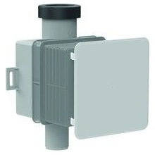 HL podomítková zápachová uzávěrka ke klimatizačním jednotkám DN32 - 100x100 mm, kryt bílý 110x110 mm HL138N