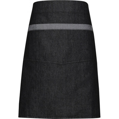 Premier Workwear Džínová zástěra střední délky PR128 Black Denim 70x50cm