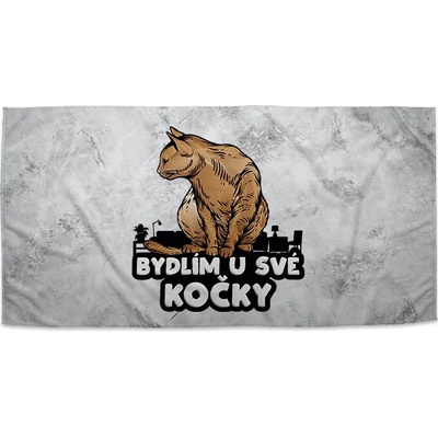 SABLIO Ručník - Bydlím u své kočky 50x100 cm
