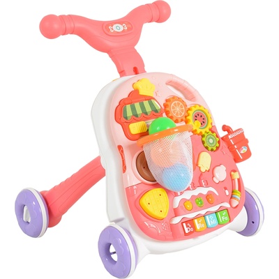 Moni Играчка за прохождане 2 в 1 Moni Toys - Basket, Pink (110838)
