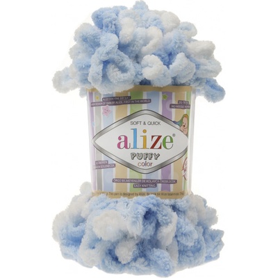 Alize příze Puffy color 5865 variace světle modré