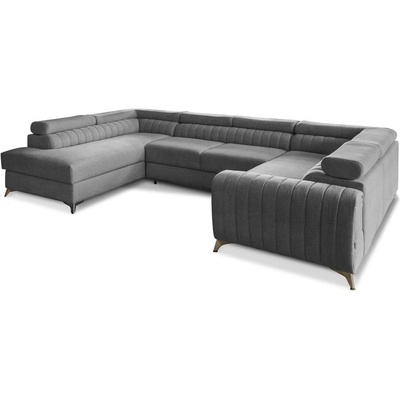 Eltap Тъмносив разтегателен ъглов диван с място за съхранение (ляв ъгъл U форма) Louis - ELTAP (CO-LOU-LT-05GO)