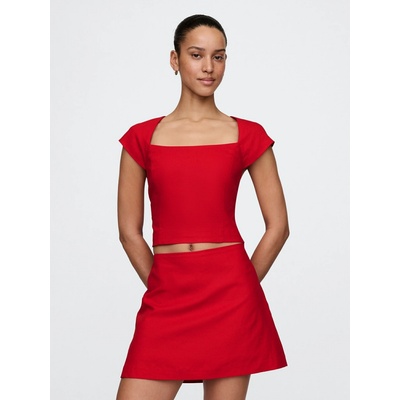 GAP Ľanový crop top Červená