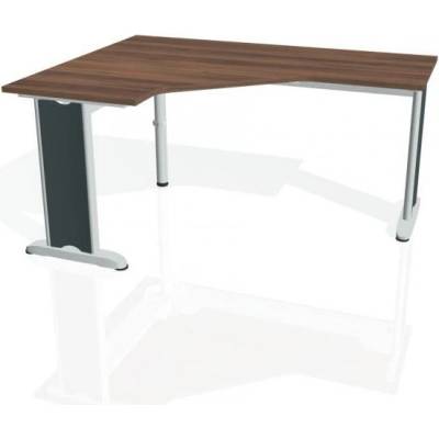 Hobis Pracovný stôl Flex, ergo, pravý, 160x75,5x120 (60x60) cm, orech/kov