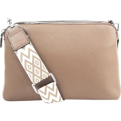 Latté crossbody dámská kabelka se třemi sekcemi Jessica hnědá