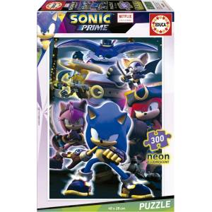 Educa Детски неонов пъзел Educa - Sonic Prime, 300 части (EDU19630)