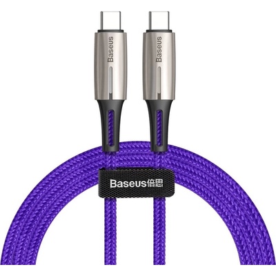 Baseus Кабел Baseus Water Drop USB-C to USB-C Cable (CATSD-J05), от USB C(м) към USB C(м), 1m, 60W, лилав (CATSD-J05 / 47317)