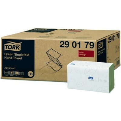 TORK 290179 Singlefold dvojvrstvové, zelené, 15 x 250 ks