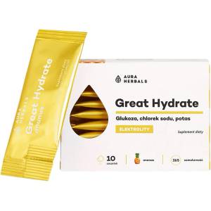 Aura Herbals Електролити (глюкоза + калий и натрий) 10 сашета, с вкус на ананас | Aura Herbals (614397 AH)