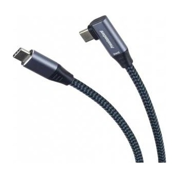 PremiumCord Hooked USB-C Cable (USB 3.2 Gen 2, 3A, 60W, 20Gbit/s), Aluminum Plug, 1m