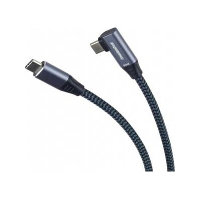 PremiumCord Hooked USB-C Cable (USB 3.2 Gen 2, 3A, 60W, 20Gbit/s), Aluminum Plug, 1m