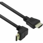 ACT Кабел ACT AK3676, от HDMI(м) към HDMI(м), 1m, черен, 4K@60Hz, ъглов (AK3676)