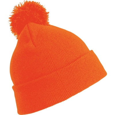 Result Headwear Čepice s bambulí RC 028X COT28028X02999-fluorescent Oranžová fluorescent