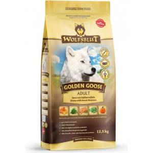Wolfsblut GOLDEN GOOSE ADULT - Goose with Sweet Potatoes - храна за кучета, БЕЗ ЗЪРНО с Гъше месо и сладки картофи, за средни и едри породи, Германия - 12, 5 кг - WB784806