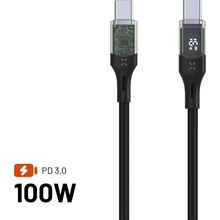 FIXED FIXDD-CC2-BK USB-C/USB-C s displejom a podporou PD, USB 2.0 100 W, 2m, černý