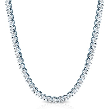 SAVICKI Тенис колие Luminy 3, 8 мм: бяло злато, бели сапфири