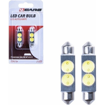 4Cars LED žiarovky HQ T11x41MM 2X0.5W HP white 2 ks 96863