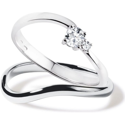 KLENOTA Moderný zásnubný set z bieleho zlata s diamantmi s0769012