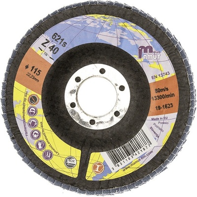Kotúč lamelový MAMUT Profi Zirkonkorund STD. 125mm zr. 120 (633s) šikmý, oceľ-nerez