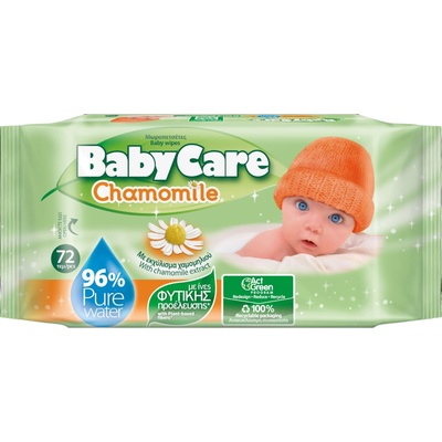 BabyCare Бебешки влажни кърпи BabyCare - Лайка, 72 броя (16211)