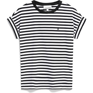 Armedangels Дамска тениска ARMEDANGELS Women's Idaara Stripes T-shirt - White / Black - размер XS (916-2765-0111)
