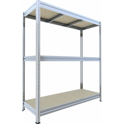 Biedrax Veľký regál do pivnice 60 x 200 x 180 cm, pozink, 3 police OSB 10mm, nosnosť 350 kg na policu