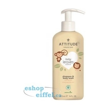 ATTITUDE Bio Spectra dětské tělové mýdlo a šampon (2 v 1) baby leaves s vůní hruškové šťávy 473 ml