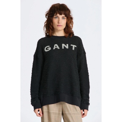 Gant Rel Boucle Applique C-Neck Sweat čierna