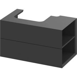 RAVAK Lite - Шкаф за мивка 80x45x43 см, 2 чекмеджета, матово черно X000001886 (X000001886)