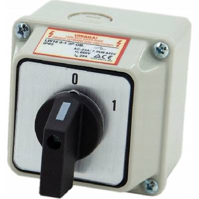 ELS Elektrotechnika VAČKOVÝ SPÍNAČ 16A 0-1 3F Í IP65 LW16 0-1 3P OBJ.