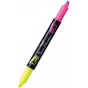 Pentel Двулицев маркер Pentel Twin Checker жълт и розов, 1.0 - 3.5 mm, за всички типове хартия