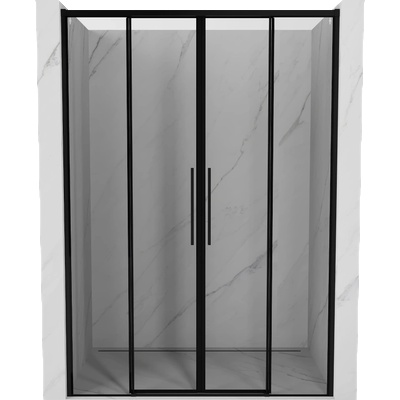 Mexen Rox Двойни плъзгащи се душ врати 140 см, черна рамка, черни - 8C2-140-002-70-70 (8C2-140-002-70-70)