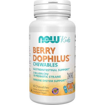 Now Foods berrydophilus kids 60 žuvacích tabliet