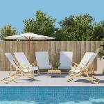 vidaXL Плажни кърпи 6 бр бели 60x135 см текстил 400 GSM (3157051)