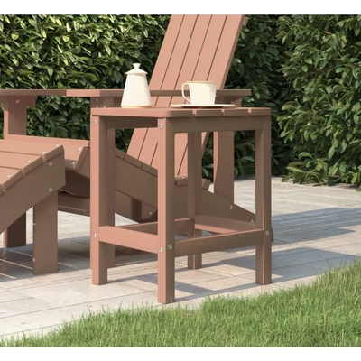vidaXL Градинска маса Adirondack, кафява, 38x38x46 см, HDPE (318643)