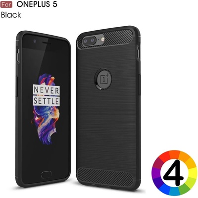 OnePlus 5 Удароустойчив Carbon Fiber Калъф и Протектор