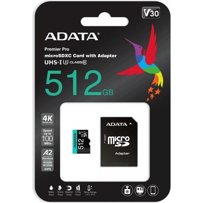ADATA MicroSDXC 512 GB AUSDX512GUI3V30SA2-RA1