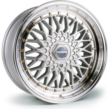 Dare RS 8,5x17 4x108 ET30 silver polished / gold rivets