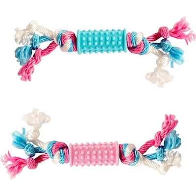 Duvo Plus - Играчка за кученца на възраст от 2 седмици до 6 месеца с въже и TPR, 20 см