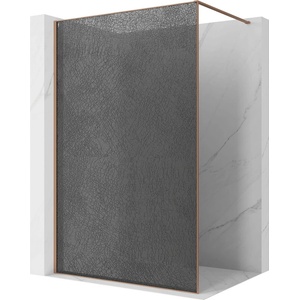 Mexen Kioto душ кабина Walk-in 150 x 200 см, графит с ефект кракъл 12 мм, четкана мед (800-150-101-65-44-X)